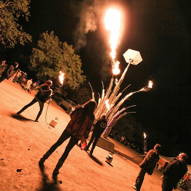 Fire fun at #serenitygathering #Cactaferrum #wrenchpirates #largeart #fireart #f…