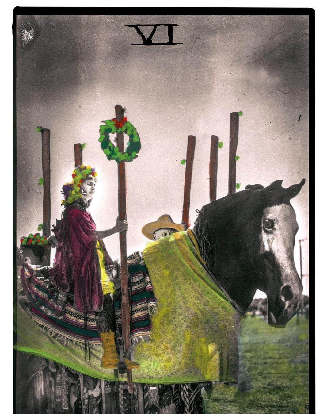 6 of wands. JOURNEY TO THE TOWER,our new set of hand colored photographic tarot …
