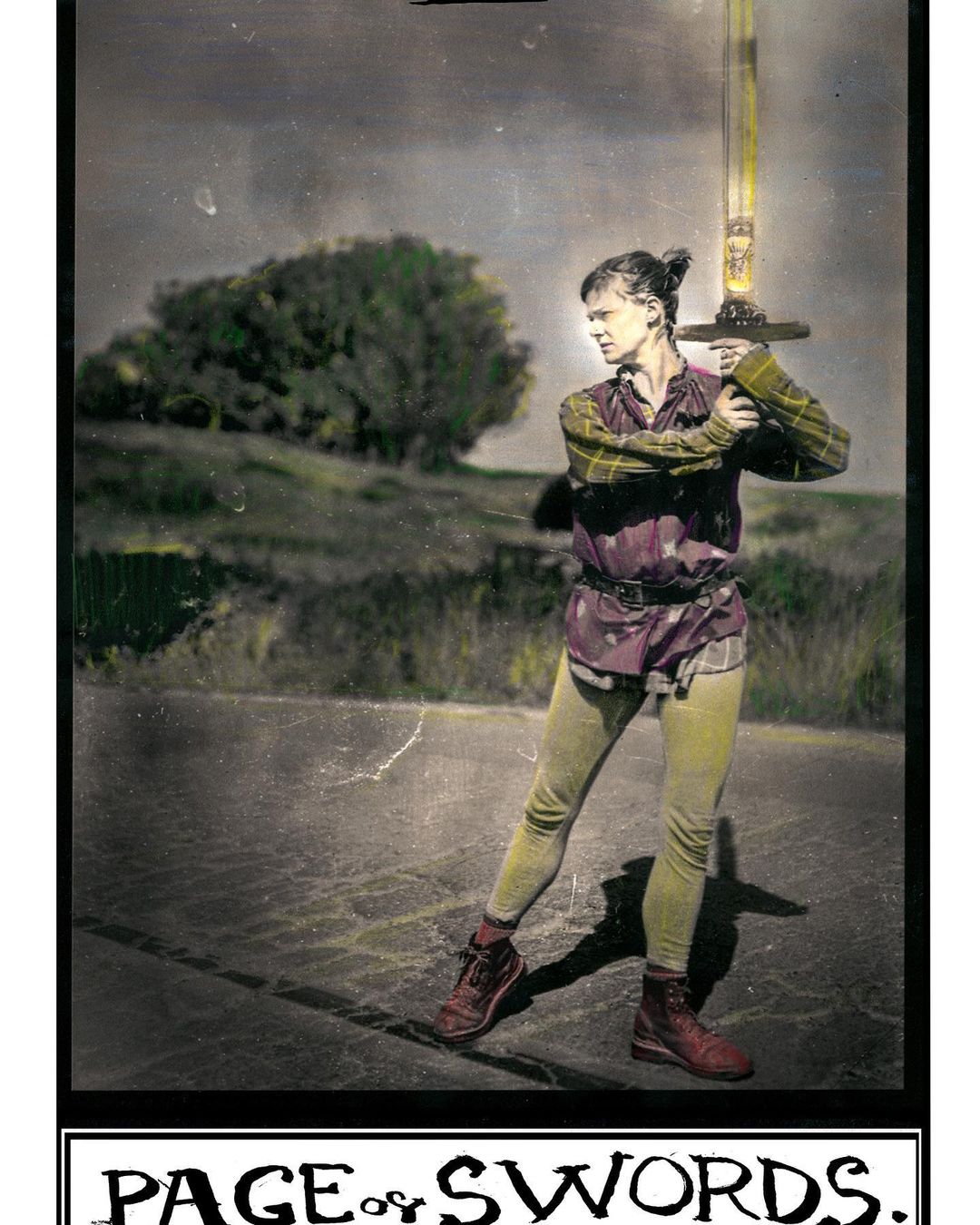 Page of swords. JOURNEY TO THE TOWER,our new hand colored photographic tarot dec…