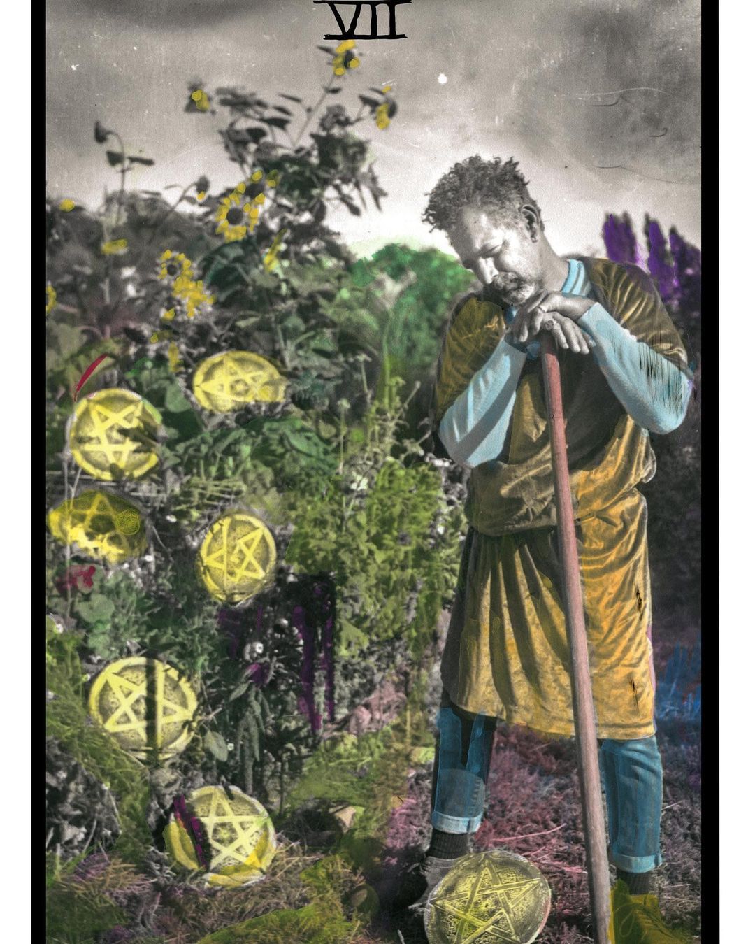 7 of pentacles. Our new hand colored photographic tarot cards “JOURNEY TO THE TO…