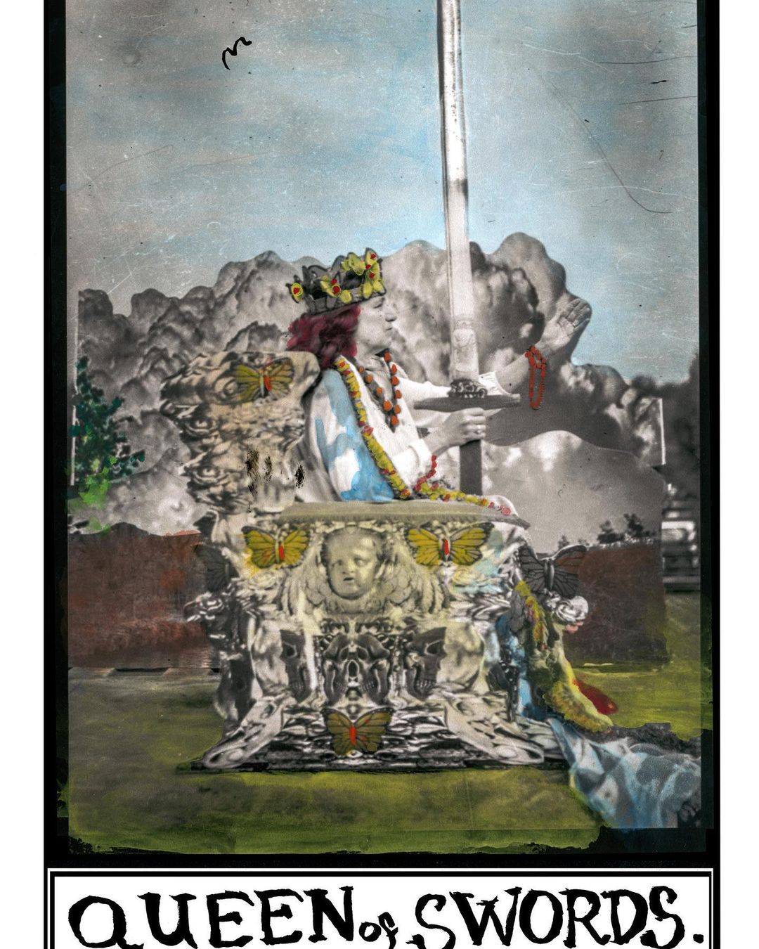 Queen of swords.
Our new hand colored photographic tarot deck “Journey to the To…