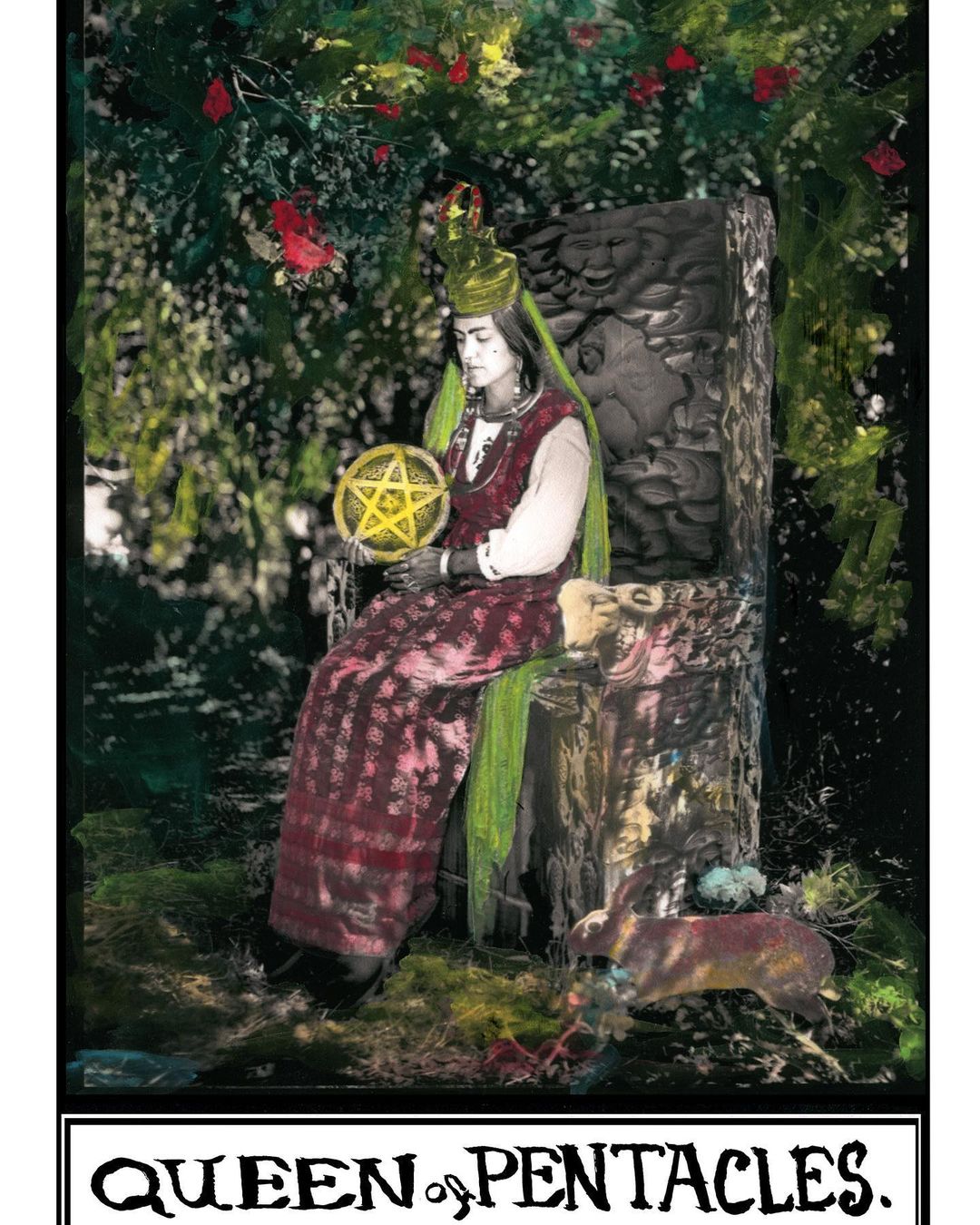 Queen of pentacles. Our new deck of tarot cards “Journey to the Tower”are ready …