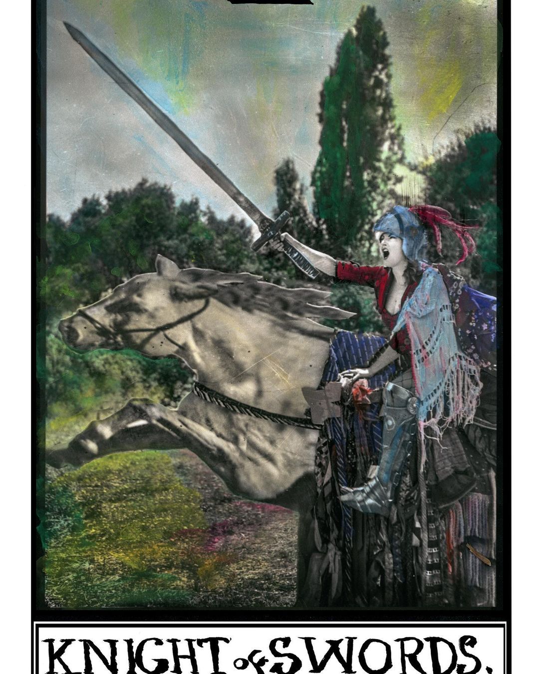 Knight of swords. Our new set of hand colored photographic tarot cards are ready…