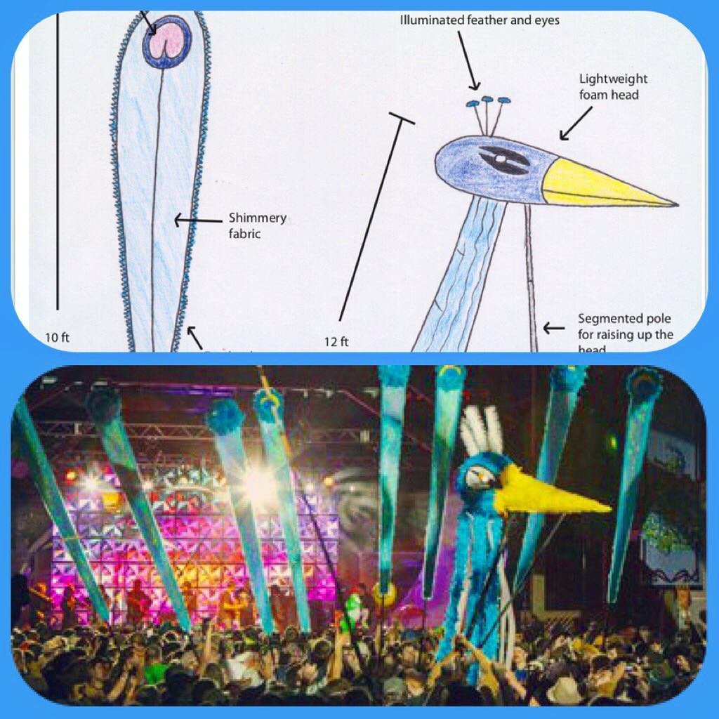 Here is a look at the concept drawing vs final product of the Imploding Peacock …