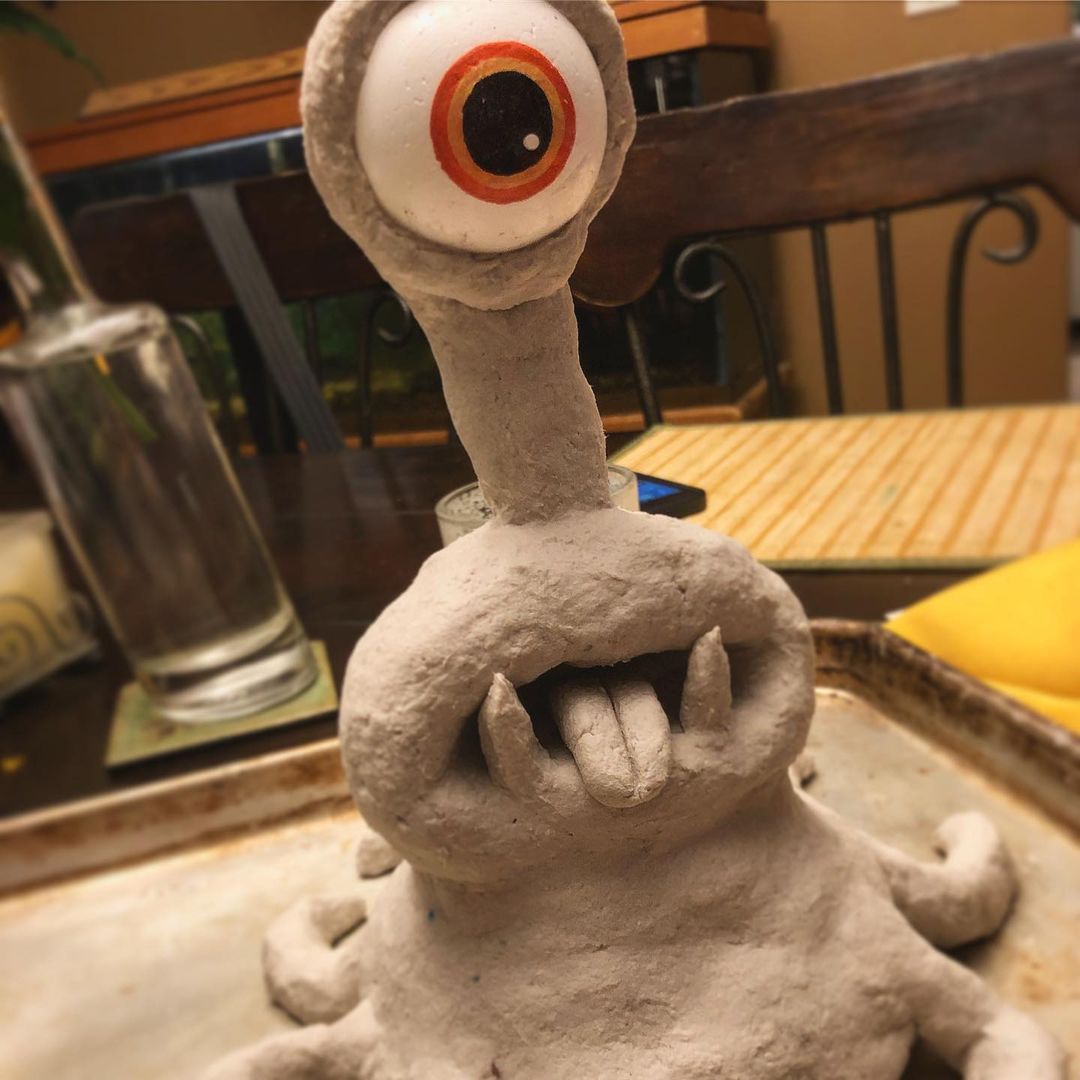 Got a paper mache volcano kit but decided to make something else.  I think this …