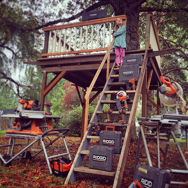 Because every kid needs a treehouse.  This treehouse that I built around a beaut…