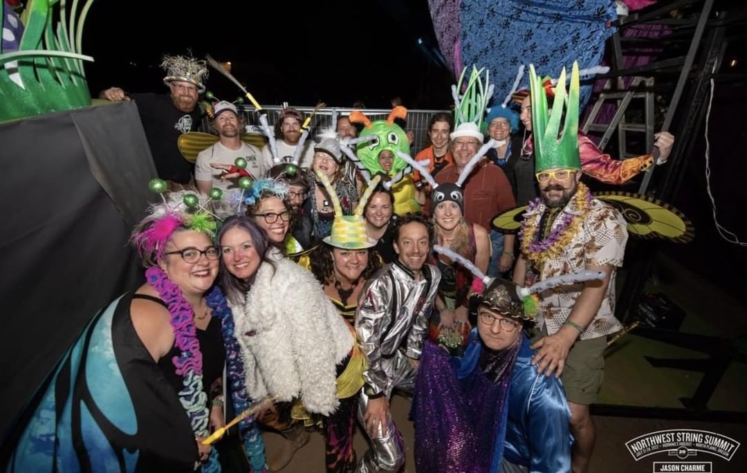 Here is a great shot of most of the crew just before we did our Giant Butterfly …